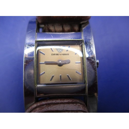 104 - Two ladies wrist watches, one with a broken strap pin, both in well used condition and neither teste... 