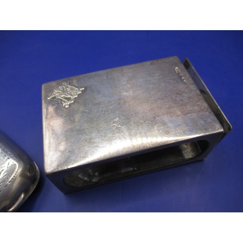 135 - A parcel of silver items, mainly smoking related, also includes a gold mounted cheroot holder, appro... 