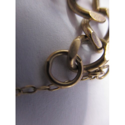 64 - An 18ct yellow gold necklace (approx. 10g) a 9ct yellow gold bracelet (approx. 10g) and a yellow met... 