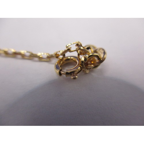 64 - An 18ct yellow gold necklace (approx. 10g) a 9ct yellow gold bracelet (approx. 10g) and a yellow met... 