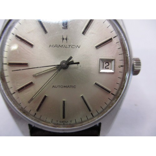 105 - A 1970s Hamilton gents wrist watch, in current working order with use-related marks and replacement ... 