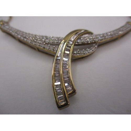 65 - A 9ct yellow gold necklace chain with diamond set gold comet pendant, approx. gross weight 7.2g, app... 