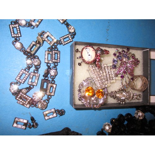 172 - A large quantity of vintage costume jewellery, to include a Christian Dior bracelet and some silver ... 