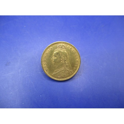 119 - A Victorian shield back half sovereign dated 1890, having good definition of features, a very good B... 