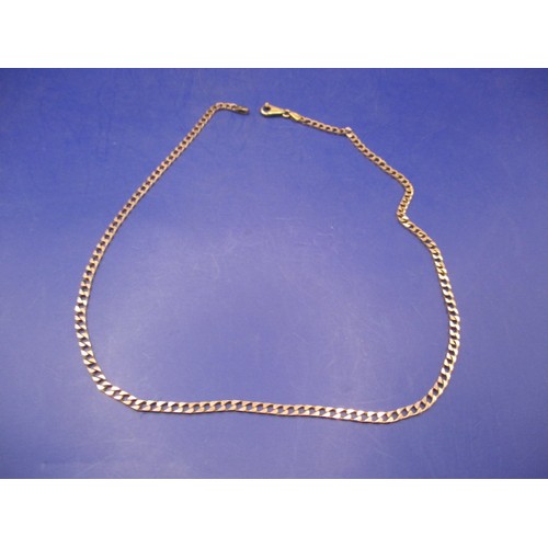 70 - A 9ct yellow gold flat curb link necklace chain, approx. linear length 41cm, approx. weight 7.2g, in... 