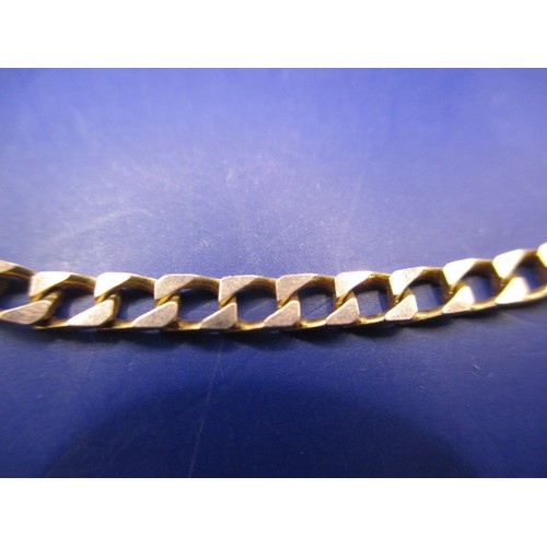 70 - A 9ct yellow gold flat curb link necklace chain, approx. linear length 41cm, approx. weight 7.2g, in... 