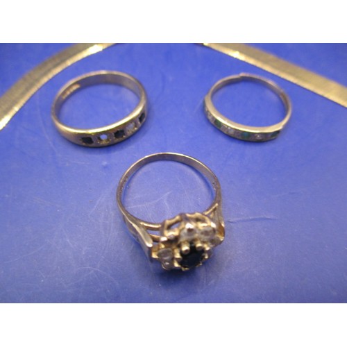 77 - A parcel of 9ct yellow gold jewellery items, all marked for gold, rings have some stones missing, ap... 