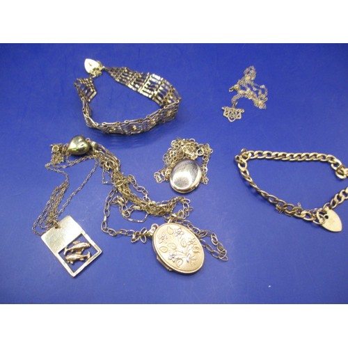 78 - A parcel of gold and yellow metal items most marked for 9ct, approx. gross weight 24.3g, all in used... 