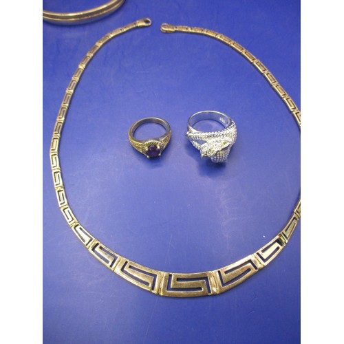 79 - A 9ct yellow gold choker style necklace, approx. weight 13.7g, a bangle marked 9k, approx. weight 7g... 