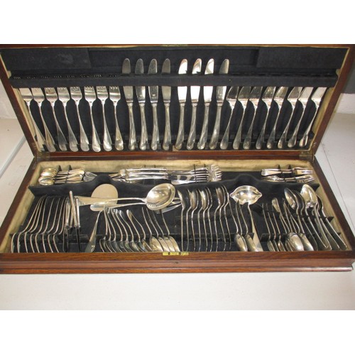 162 - A vintage sterling silver 8 place setting canteen of cutlery in wood case, marked A Michelsen Denmar... 