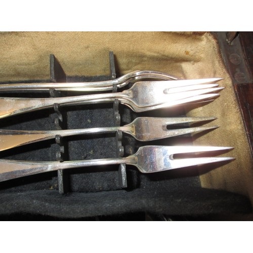 162 - A vintage sterling silver 8 place setting canteen of cutlery in wood case, marked A Michelsen Denmar... 