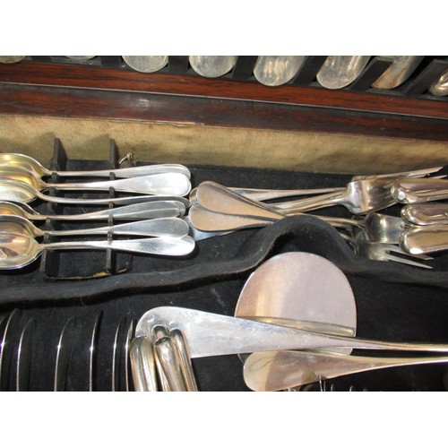 162 - A vintage sterling silver 8 place setting canteen of cutlery in wood case, marked A Michelsen Denmar... 