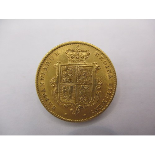 124 - A Victoria young head gold half sovereign dated 1849 in near uncirculated condition, type A2