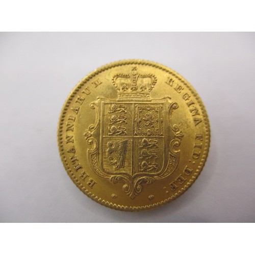 124 - A Victoria young head gold half sovereign dated 1849 in near uncirculated condition, type A2