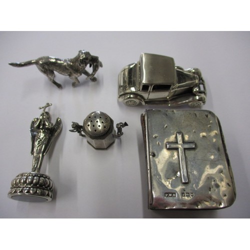 144 - A parcel of silver and white metal items to include a model A ford car, all in good used condition, ... 