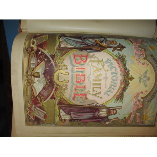 364 - A large 19th century Holy Bible with 2500 illustrations approx. dimensions 32x26cm and 13cm thick, i... 