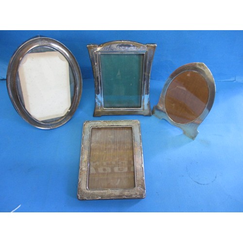 151 - 4 Vintage sterling silver picture frames, all with hallmarks, in used condition with use-related mar... 