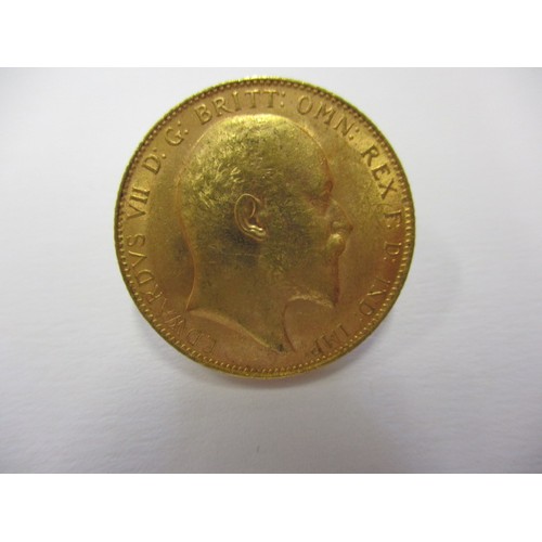 126 - An Edward VII full gold sovereign dated 1908 A good grade circulated coin