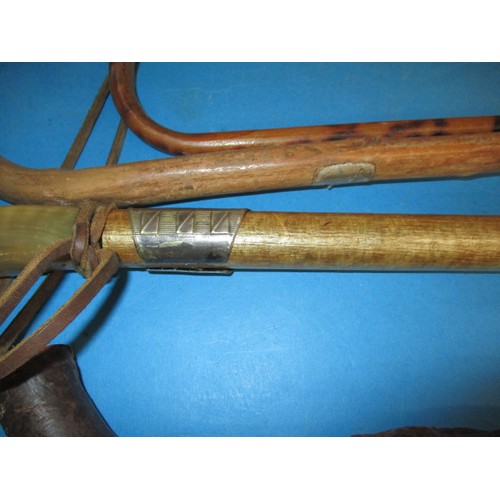 367 - A parcel of walking sticks, some with white metal mounts, various lengths, all in good used conditio... 