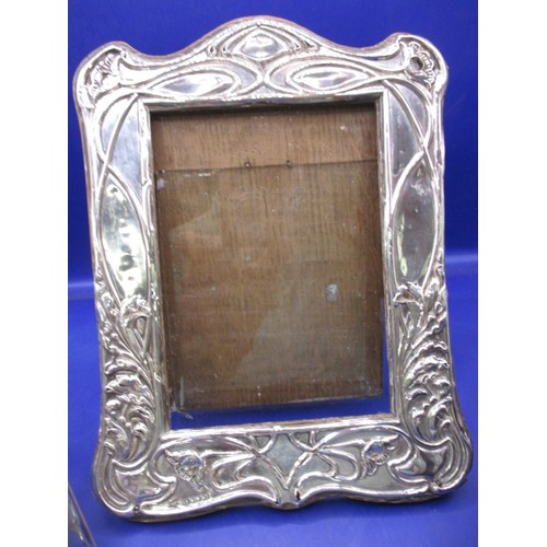 157 - 4 Sterling silver photo frames, various dates and sizes, some minor denting and backs to some are lo... 