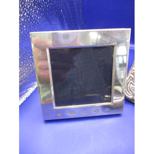 157 - 4 Sterling silver photo frames, various dates and sizes, some minor denting and backs to some are lo... 