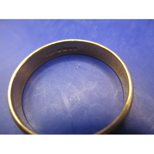 61 - A 22ct yellow gold wedding band, approx. ring size ‘Q’ approx. width 3.75mm approx. weight 3.8g in g... 