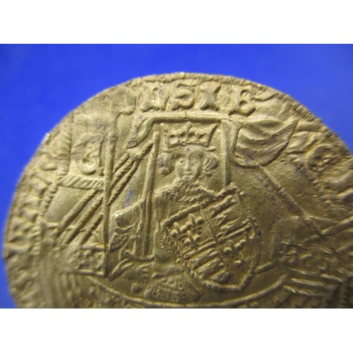 129 - An Edward IV gold rose Noble/Ryal, London mint, type VII (1466-7) the obverse crowned king in ship w... 