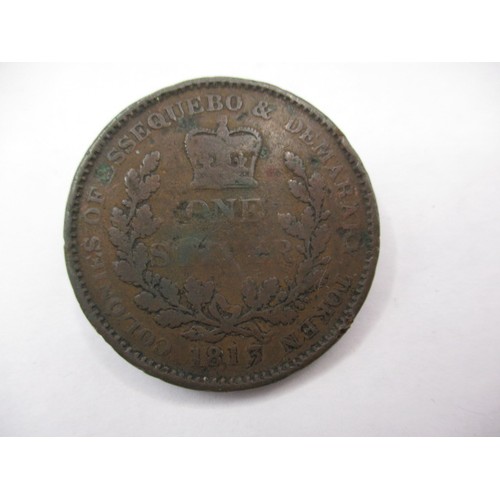 130 - A George III 1797 cartwheel tuppence and an 1813 colonies of essequibo & demerary token, both in cir... 