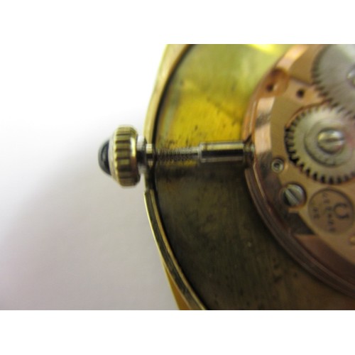 103 - A vintage 18ct gold cased gents dress watch with integral gold strap, the dial and movement marked O... 