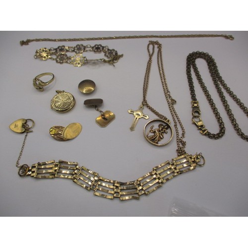 93 - A parcel of 9ct gold jewellery items, approx. parcel weight 50.4g, all in good used condition, ring ... 