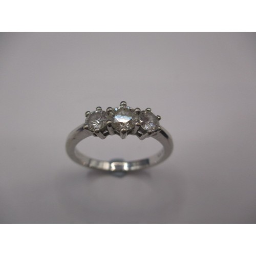 16 - An 18ct white gold 3 stone diamond ring, approx. total diamond weight 0.75ct, approx. ring size ’P’,... 