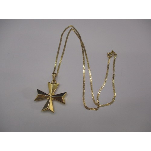 63 - An 18ct yellow gold necklace and pendant, both marked, approx. weight 4.5g, approx. linear length 43... 