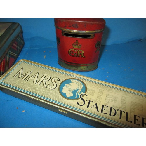 15 - A parcel of collectable vintage tins, all in good used condition