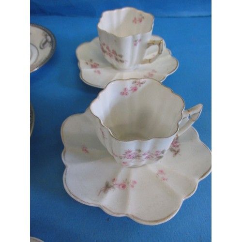 63 - A Noritake coffee set and another antique part set, in used condition with the cream jug and one cup... 