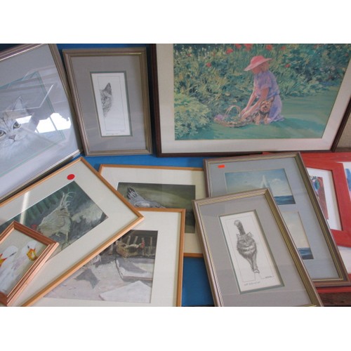 74 - A very large quantity of framed pictures to include original paintings