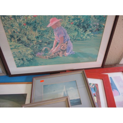 74 - A very large quantity of framed pictures to include original paintings