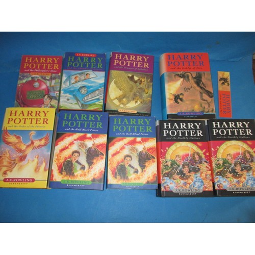 87 - A parcel of Harry Potter books, to include 5 first editions, some hard backs, one without dust cover... 