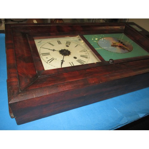 88 - An early 20th century American wall clock by Jerome & Co, in working order but requires a service, h... 