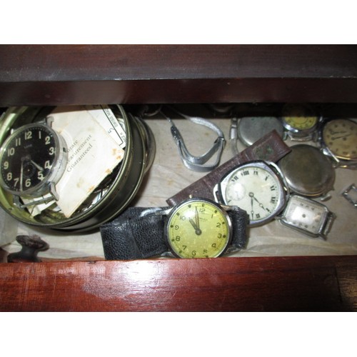 90 - A large quantity of vintage pocket and wrist watches and parts, to include gold and silver cased exa... 