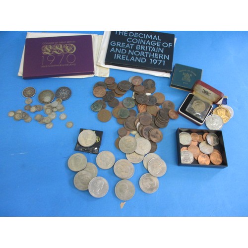 92 - A parcel of Victorian and later coins to include silver examples and collectors sets