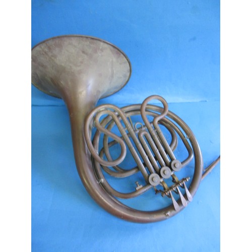 99 - A vintage French Horn by Josef Lidl BRNO, in well used condition and requiring attention