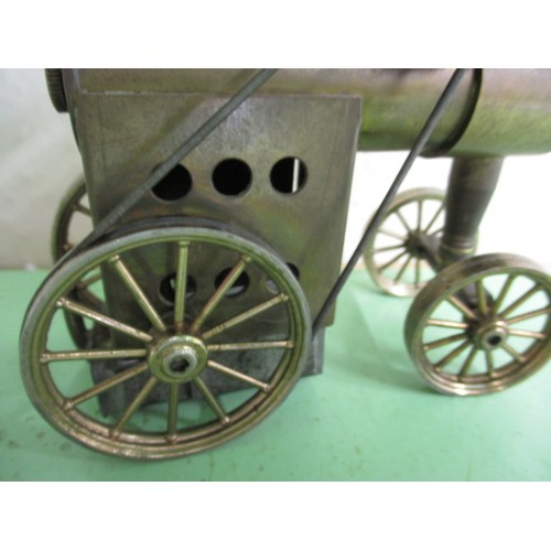 105 - A miniature scratch built potable type spirit fired live steam engine, in good used condition, appro... 