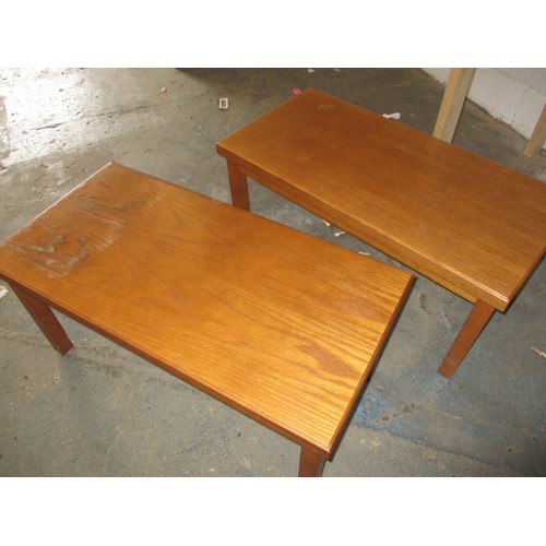 114 - Two RAF officers mess coffee tables, both with use-related marks, approx. size H 41cm, W 90cm, D 45c... 