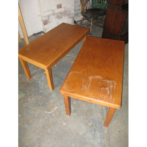 114 - Two RAF officers mess coffee tables, both with use-related marks, approx. size H 41cm, W 90cm, D 45c... 