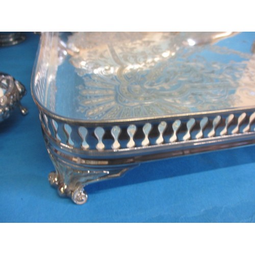 118 - A parcel of silver plated items to include a large good quality rectangular tray, all in used condit... 