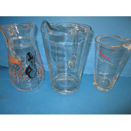 126 - Three vintage cocktail bar jugs, one by David Michel, all in good pre-owned condition