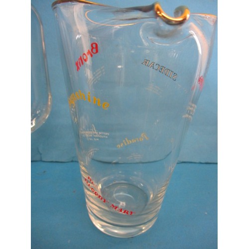 126 - Three vintage cocktail bar jugs, one by David Michel, all in good pre-owned condition