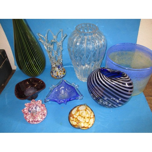 132 - A parcel of vintage art glass items, most hand blown, all with age-related marks but no observed dam... 