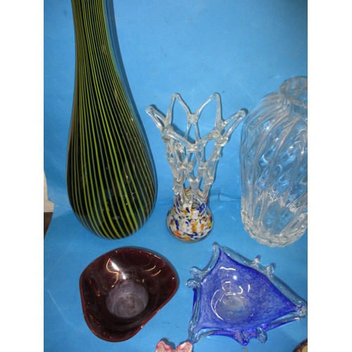 132 - A parcel of vintage art glass items, most hand blown, all with age-related marks but no observed dam... 