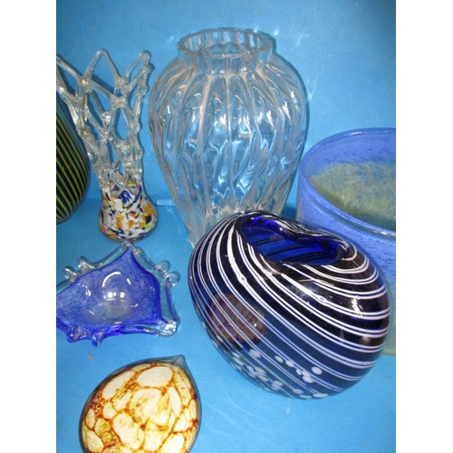 132 - A parcel of vintage art glass items, most hand blown, all with age-related marks but no observed dam... 